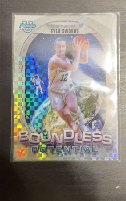 2024-25 Bowman University Chrome #BP-19 Syla Swords Boundless Potential — front