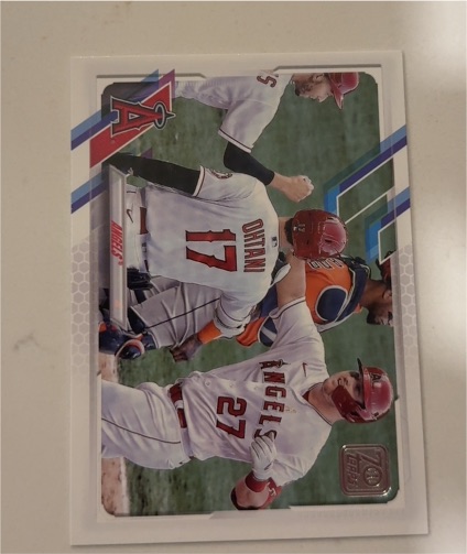 2021 Topps #621 Shohei Ohtani, Mike Trout — front