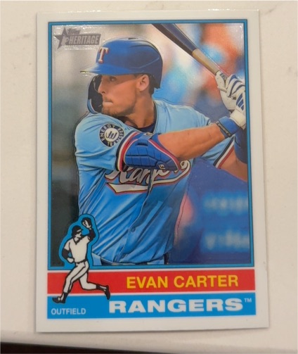 2025 Topps Heritage #496 Evan Carter — front