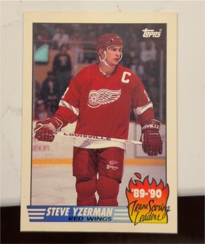 1990-91 Topps Team Scoring Leaders #19 Steve Yzerman — front