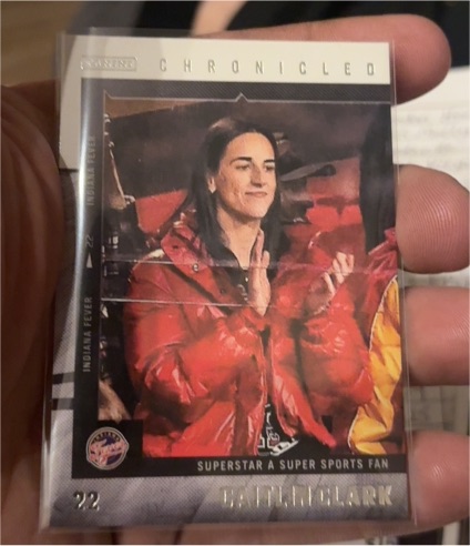 2025 Panini Chronicled #58 Caitlin Clark Superstar A Super Sports Fan — front