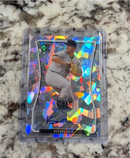 2020 Leaf Metal Draft # Keegan Akin — front