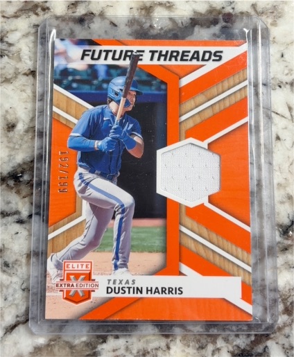 2022 Panini Elite Extra Edition Future Threads Orange #FT-DH Dustin Harris — front