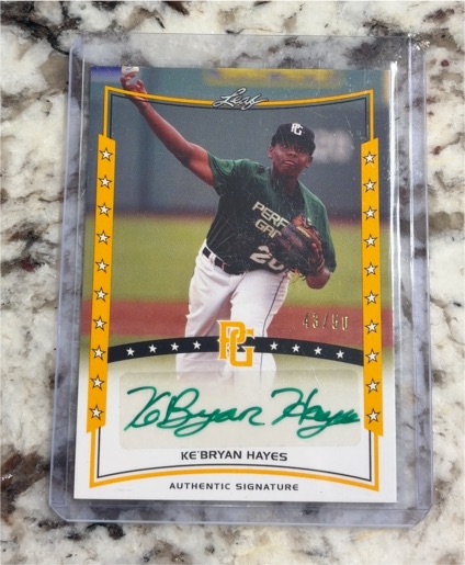 2014 Leaf Perfect Game Showcase Autographs Gold #49 Ke'Bryan Hayes — front
