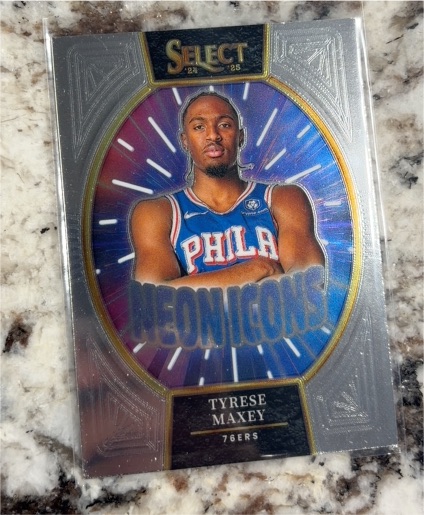 2024-25 Panini Select #14 Tyrese Maxey Neon Icons — front