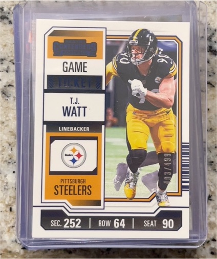 2023 Panini Contenders Game Ticket #85 T.J. Watt — front