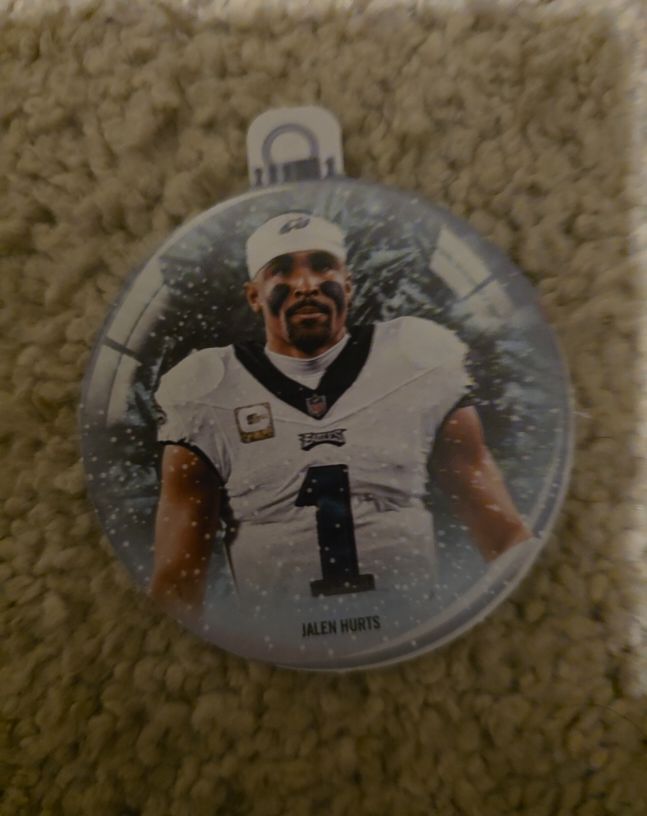2025 Panini Mosaic Jalen Hurts Christmas Ornament — front