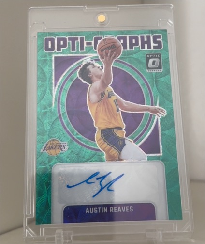 2024-25 Panini Donruss Optic #OG-AUS Austin Reaves Opti-Graphs Green Choice Auto — front