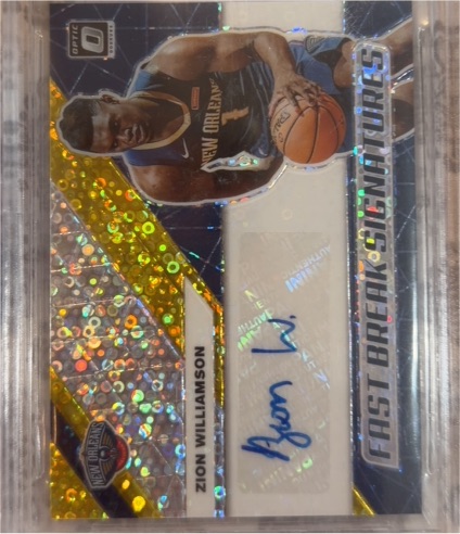 2019-20 Panini Donruss Optic #Fast Break Signatures Zion Williamson — front