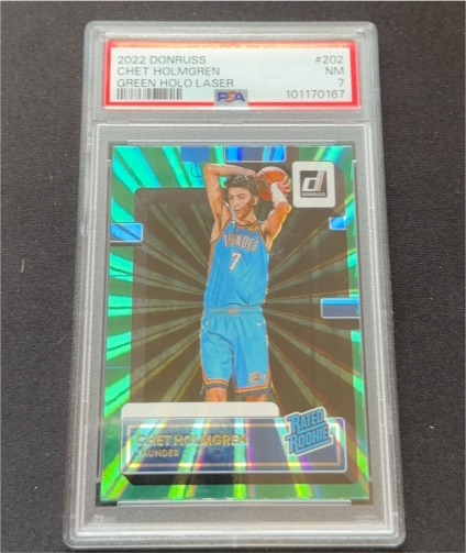 2022 Donruss #202 Chet Holmgren Green Holo Laser — front