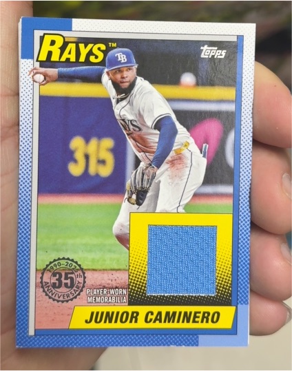 2025 Topps Series 1 1990 Topps Relic #T90R-JC Junior Caminero — front