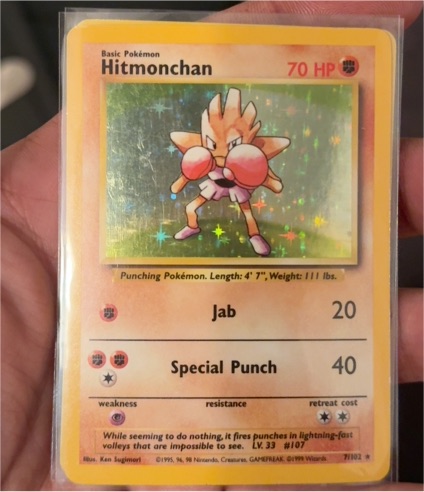 1999 Pokémon Base Set #7 Hitmonchan — front