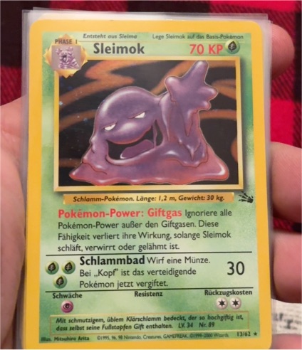 1999 Pokémon Fossil #13 Sleimok — front