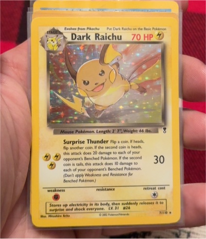 2000 Pokemon Legendary Collection #7 Dark Raichu — front