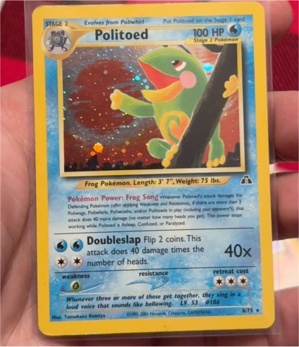 2001 Pokémon Neo Discovery #8 Politoed — front