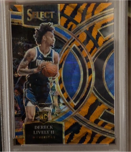 2023-24 Panini Select #111 Dereck Lively II Premier Level Blue Prizm — front