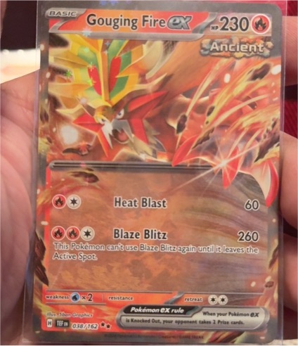 2022 Pokemon TCG SV05: Temporal Forces #038/162 Gouging Fire ex — front