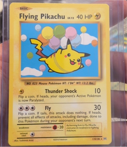2016 Pokémon XY Evolutions #110 Flying Pikachu — front