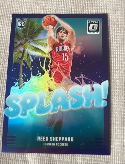2024-25 Panini Donruss Optic #13 Reed Sheppard Splash! Purple Prizm — front