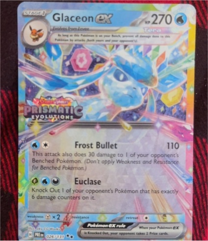 2025 Pokémon Prismatic Evolutions #026 Glaceon ex — front