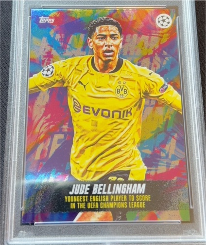 2022 Topps Platinum Curated Jude Bellingham UCL Milestones Borussia Dortmund — front