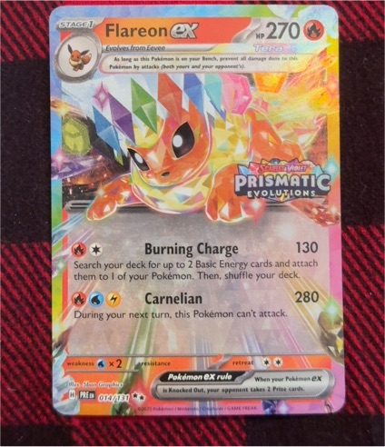 2015 Pokémon Prismatic Evolutions #014 Flareon ex — front