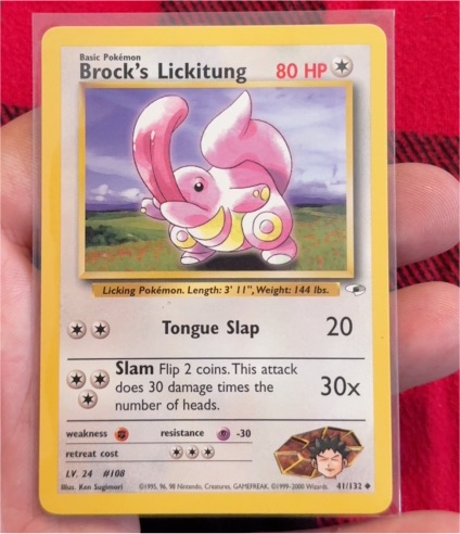 1999 Pokemon Gym Heroes #41 Brock's Lickitung — front