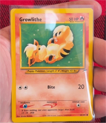 2002 Pokémon Neo Destiny #68 Growlithe — front