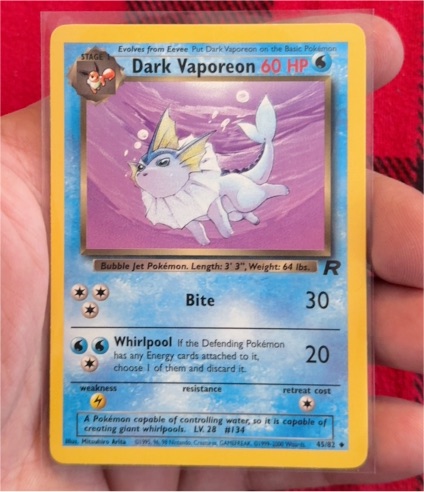 2000 Pokémon Team Rocket #45 Dark Vaporeon — front