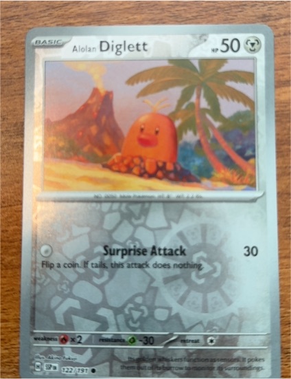 2024 Pokémon SV08: Surging Sparks #122 Alolan Diglett — front