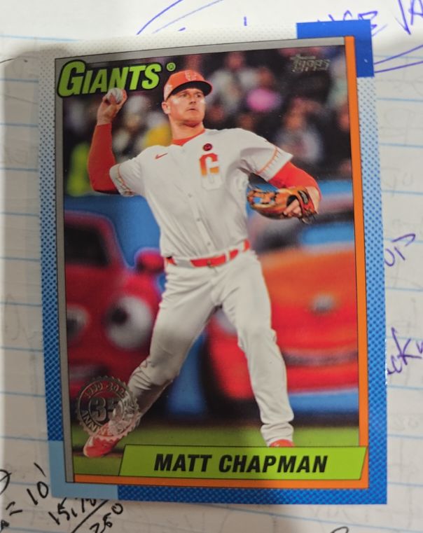 2025 Topps #T90-86 Matt Chapman 1990 Topps Baseball 35th Anniversary — front