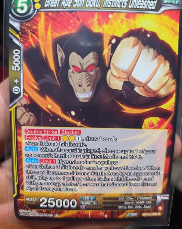 2022 Dragon Ball Super CCG Dawn of the Z-Legends #BT18-096 Great Ape Son Goku, Instincts Unleashed — front