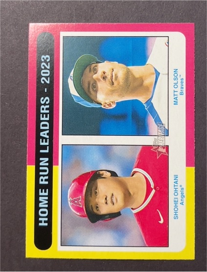 2024 Topps Heritage #307 Home Run Leaders - 2023 (Shohei Ohtani / Matt Olson) — front