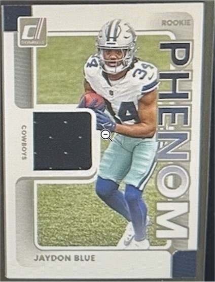 2025 Panini Donruss Rookie Phenom Jerseys #RPJ-JBL Jaydon Blue — front