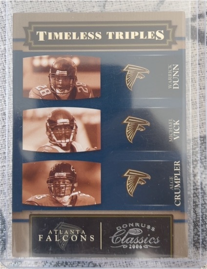 2006 Donruss Classics #TT-2 Warrick Dunn / Michael Vick / Alge Crumpler Timeless Triples — front