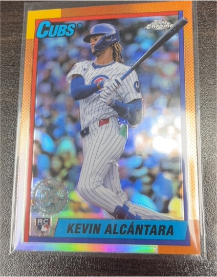 2025 Topps Chrome #90CB-14 Kevin Alcantara Chicago Cubs 35th Anniversary Rookie — front