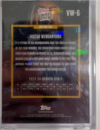 2023-24 Topps Now VW-6 Victor Wembanyama — front
