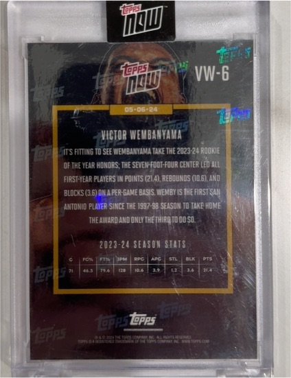 2023-24 Topps Now #VW-6 Victor Wembanyama — front