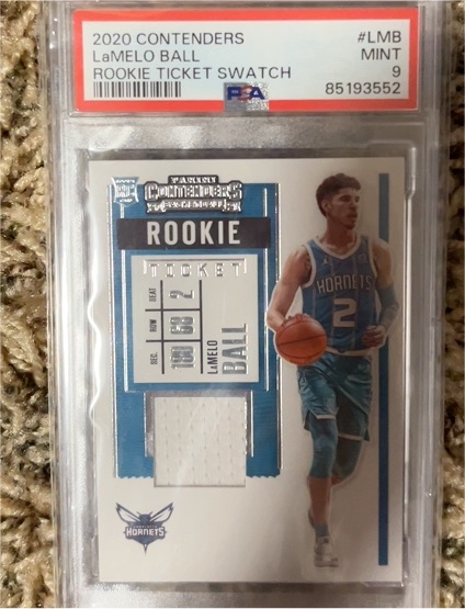 2020 Panini Contenders #LMB LaMelo Ball Rookie Ticket Swatch — front