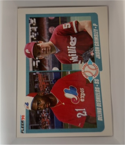 1990 Fleer #653 Delino DeShields / Jason Grimsley — front