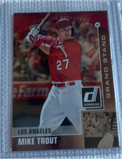 2015 Donruss Preferred Grand Stand #18 Mike Trout — front