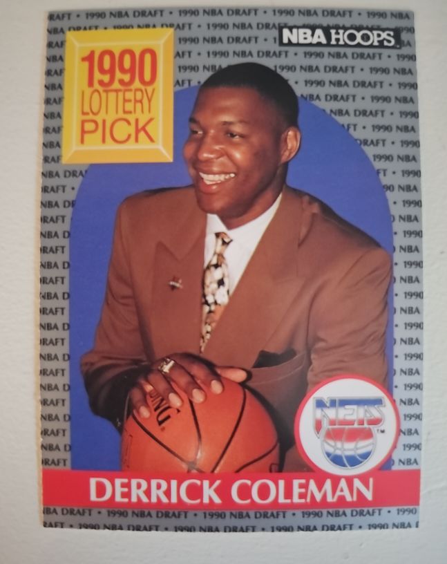 1990-91 NBA Hoops #390 Derrick Coleman — front