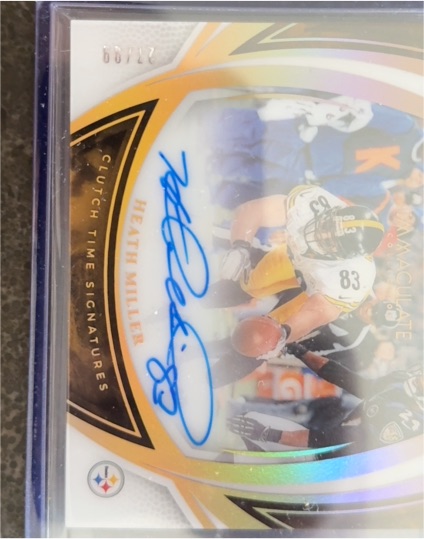 2019 Panini Immaculate Clutch Time Signatures #66 Heath Miller — front