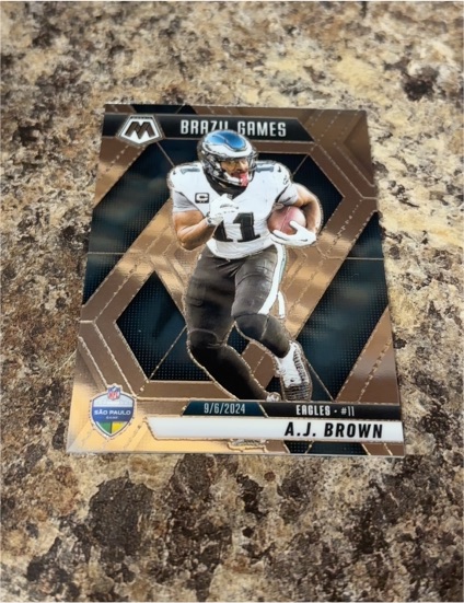 2025 Panini Mosaic #266 A.J. Brown Brazil Games Philadelphia Eagles — front