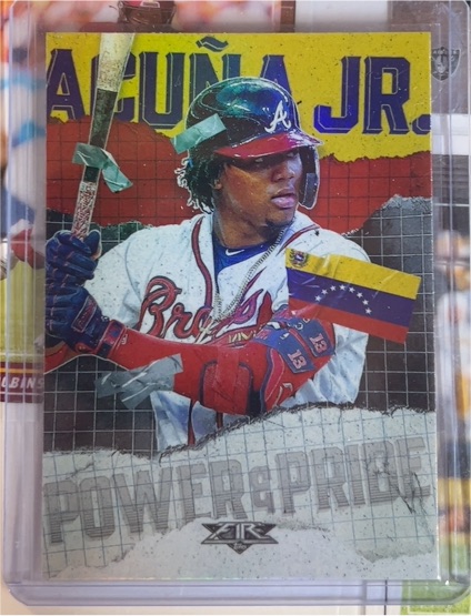 2020 Topps Fire #PP-2 Ronald Acuna Jr. Power and Pride — front