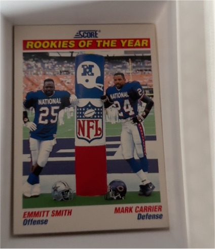 1991 Score #675 Emmitt Smith / Mark Carrier Rookies of the Year — front