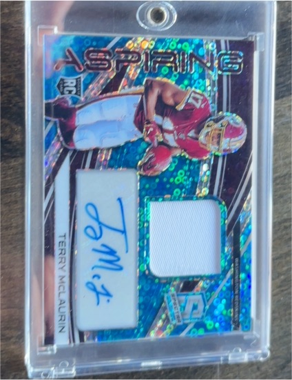 2022 Panini Spectra Aspiring Patch Autographs #APA-TM Terry McLaurin — front