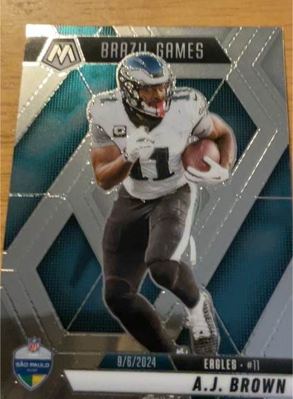 2025 Panini Mosaic #266 A.J. Brown Brazil Games Philadelphia Eagles — front