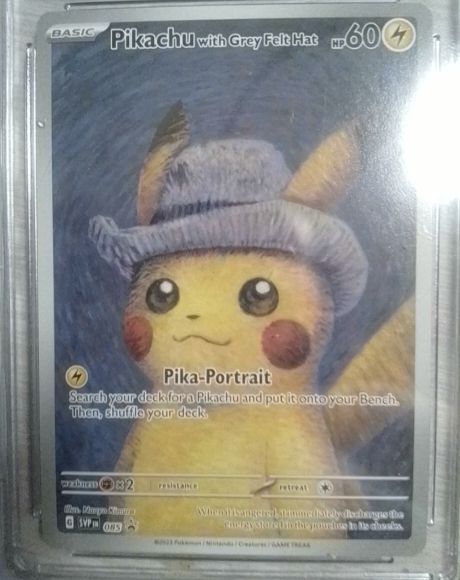 2023 Pokemon x Van Gogh Pikachu with Grey Felt Hat #085 Black Star Promo — front