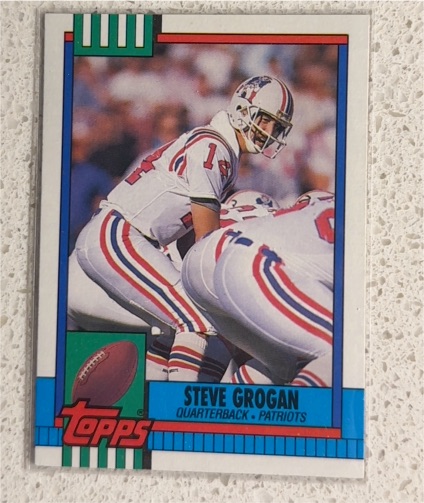 1990 Topps #418 Steve Grogan — front